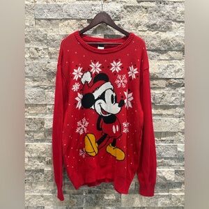 Disney Mickey Mouse Red Sweater Size XXL Plus Size Christmas
